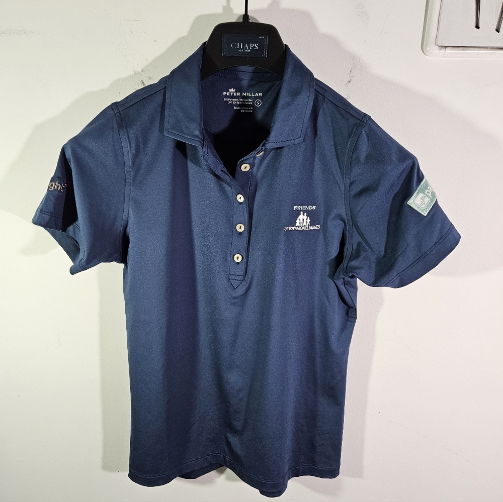Women's Peter Millar Friends of Raymond James Blue Embroidered Polo Golf Shirt!